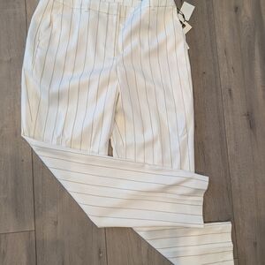 Anne Klein Women's Cream Striped Dress Pants New Size 6